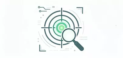 Eine Lupe über einer Zielscheibe